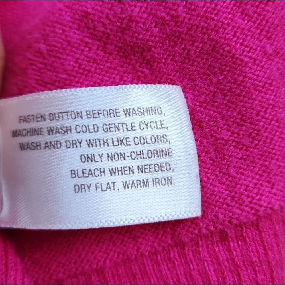 🩵Old Navy Pink Vneck Button Crop 3/4 Sleeve Sweater Youth Medium
